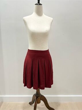 Pleated Wine Red Women’s Skirt